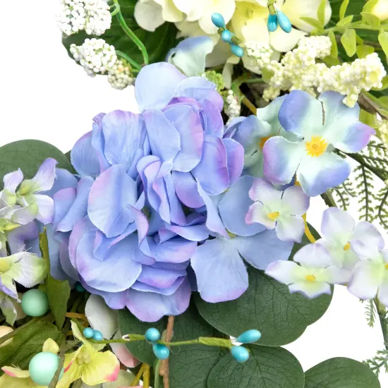 Northlight Eucalyptus, Hyacinths and Hydrangea Fern Spring Wreath - 26" Blue {6}