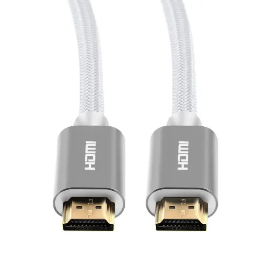 Insten - 2 Pack 6 Feet HDMI Male to Male Cable, 2.1 Version, 8K 60Hz, 48Gbps, Gold Connectors, Nylon Braided, White {6}