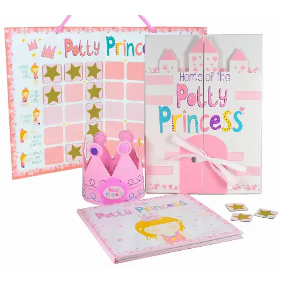 Tickle & Main Princess Potty Training Gift Set with Book, Potty Chart, Star Magnets, and Reward Crown for Toddler Girls, Ages 3-14 {7}
