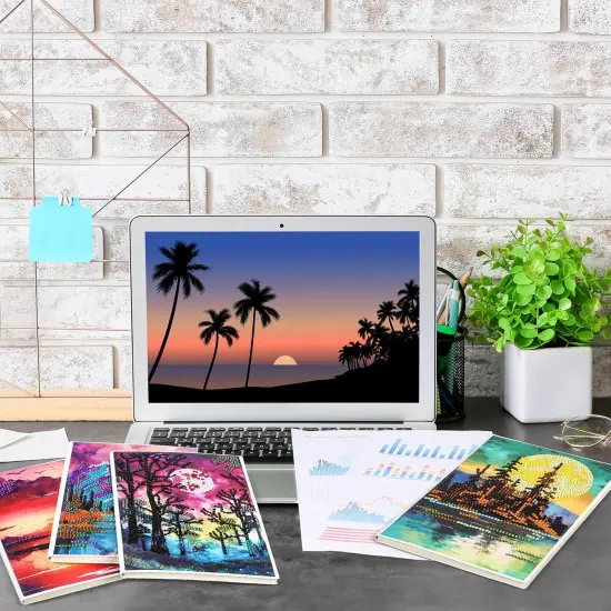 Diamond Art Journal DIY Art Kits Sets A5 Leather Painting Sketchbook Back to School {5}