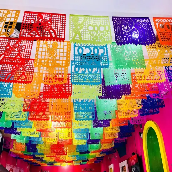 Cinco de Mayo Party Decorations | Coco Mexican Party Banners | Mexican Papel Picado (PAPER) with Disney Coco Characters and Scenes (2x15-ft, 30-ft total) {2}