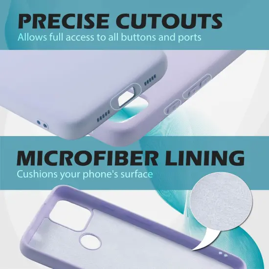 Insten Liquid Silicone Case For Google Pixel 4a 5G (2020)(NOT For Pixel 4a) Soft Microfiber Lined Full Body Protective Slim Cover, Purple {4}