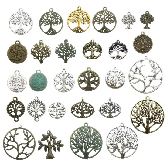 100g Craft Supplies Mixed Tree of Life Pendants Beads Charms Pendants for Crafting, Jewelry Findings Making Accessory for DIY Necklace Bracelet (M075) {1}