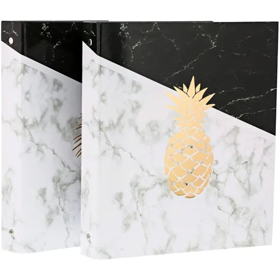 Paper Junkie Planner Binder (10 x 11.5 in, Marble Design, 3-Rings, Pack of 2) White {7}