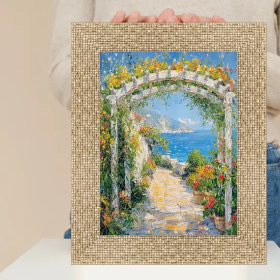 Wide Bright Gold Glitter Metallic Picture Frame - Modern Disco Retro 13x19 frame {7}