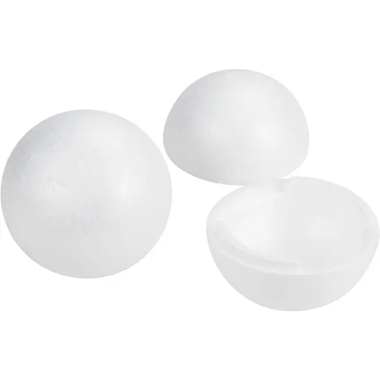 Two Halve Foam Balls for Arts and Crafts Supplies (4 In, 4 Pack) White {1}