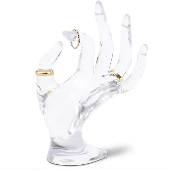 Clear Hand Shaped Ring Holder for Jewelry Display (6.3 Inches) {1}