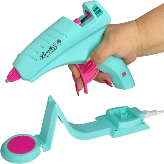 Cordless/Corded Full Size Hot Glue Gun Kit with All Purpose Hot Glue Roll and Tough High Strength Glue Sticks - Blue {4}