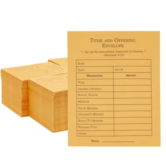 Tithe and Offering Envelopes for Church & Donations (500 Pack Case, 5.5 x 4.5 Inches) Yellow {1}