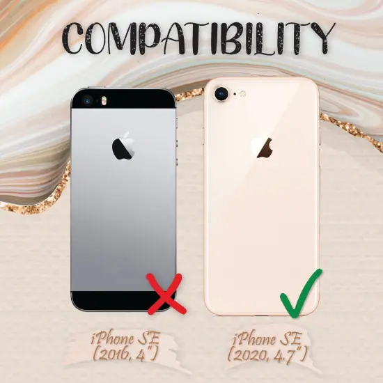 Glitter Case For iPhone SE 2020 (2nd Gen), Iridescent Holographic Stars Style Sparkle Bling Crystal Soft TPU Cover For Teen Girls Womens, by Insten Clear {4}