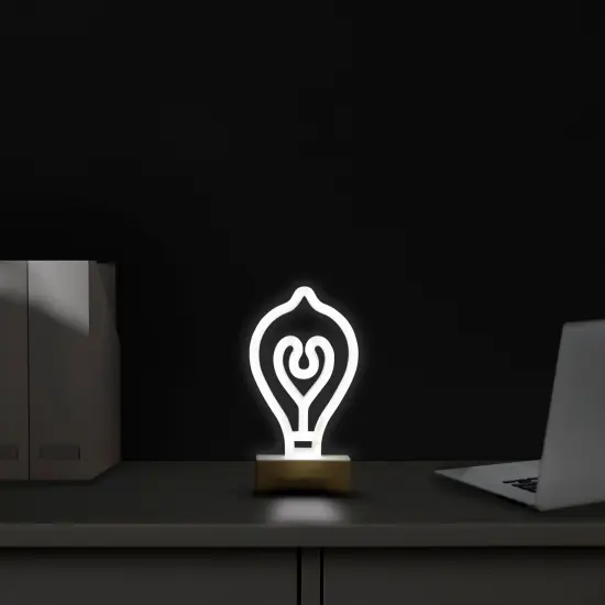 Northlight LED Bulb Neon Table Light - 8.5" White {4}