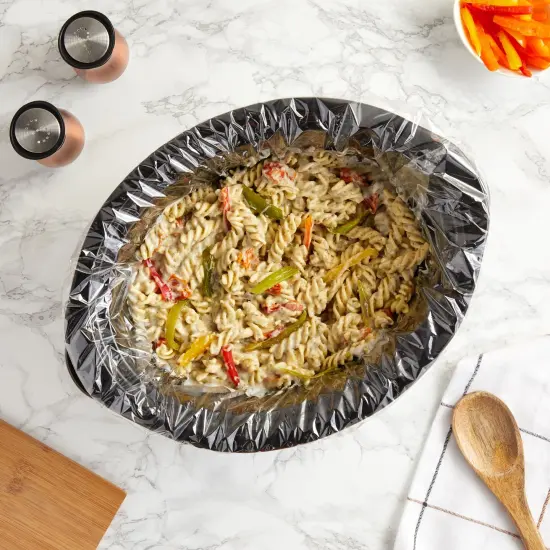 Slow Cooker Liners, Clear Plastic Cooking Bags for Oval or Round Pot, 3-8 QT, Easy Clean Up, Regular Size, Disposable (13x21 in, Bulk Pack), 100 Pack White {2}