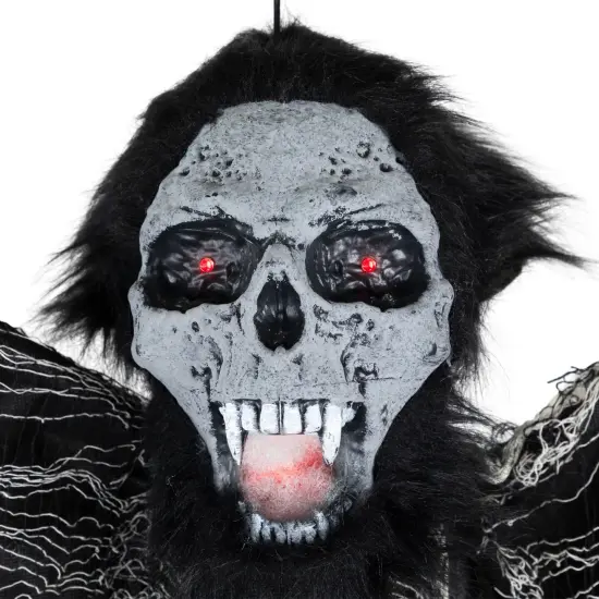 Northlight Animated Hanging Zombie Vampire with Lights and Sound Halloween Decoration - 5' Black {4}
