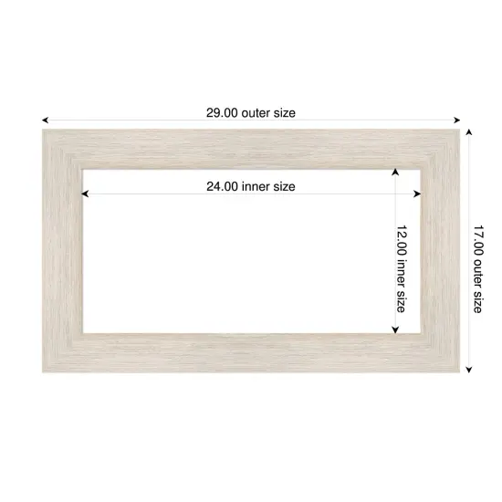 Hardwood Framed Dry Erase Magnetic Board White Wash {4}