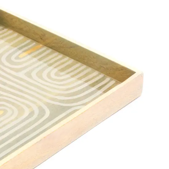 Running Stripes Wooden Tray {2}