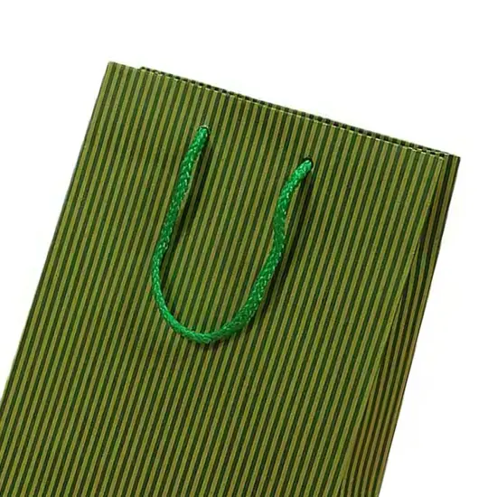 Wide Pinstripe Paper Euro Totes 6 1/4'' X 3 1/2'' X 8 1/2'' Trendy {4}