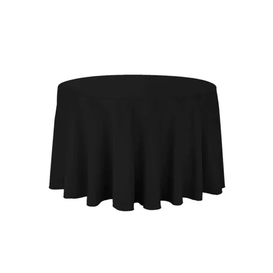 90" Round Polyester Seamless Tablecloth {3}