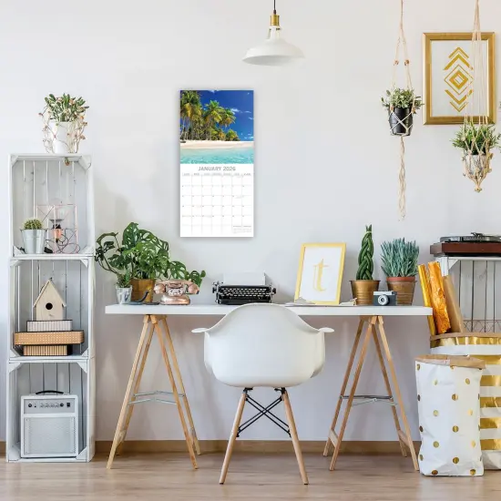 The Gifted Stationary 2026 Square Wall Calendar, Tropical Escapes, 16-Month Natural World Theme Hanging Calendar with 180 Reminder Stickers, Month Planner for Home, or Creative Spaces, 12x12 In Multicolor {2}