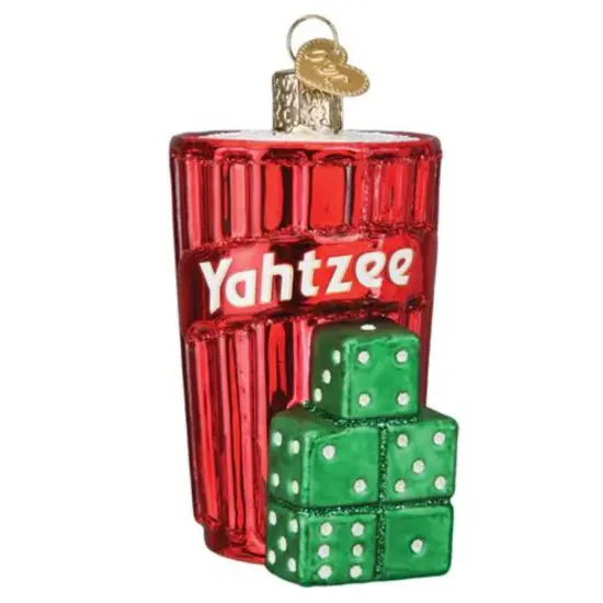 Old World Christmas 3.75 In Yahtzee&reg; Tree Ornament , Ornament Hasbro Dice Game Red {1}