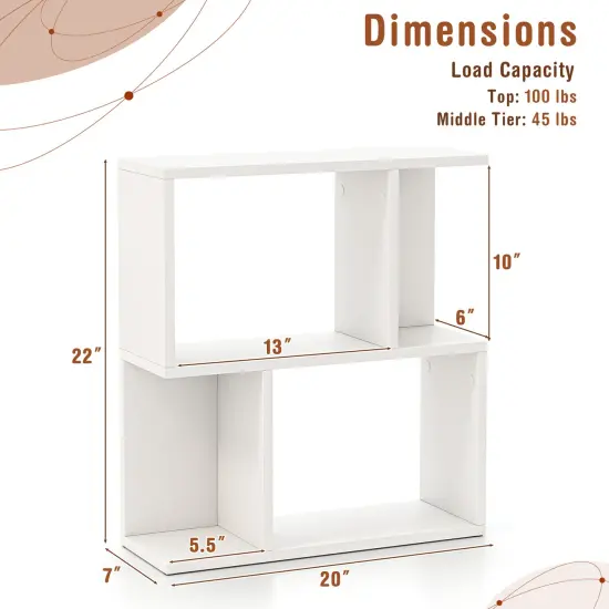 3-Tier Freestanding Display Bookshelf with Open Storage Space Ideal for Entryways or Living Rooms White {5}