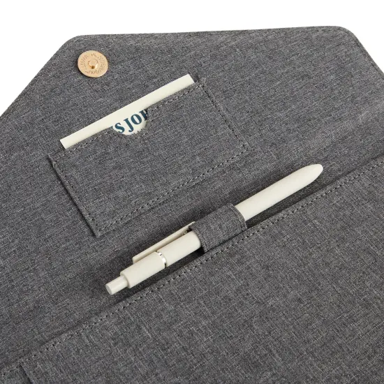 Professional Legal Notepad Portfolio, Grey Folio Notebook for Office, Business, Work, Pad Holder Folder Organizer for Documents (12.5x10) {6}