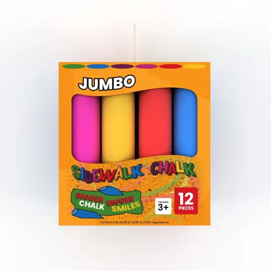 Jumbo Sidewalk Chalk, 12 Count, Assorted Colors &ndash; 36 Sets {4}