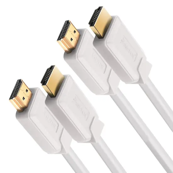 Insten - 2 Pack HDMI Male to Male Cable, 2.1 Version, 8K 60Hz, 48Gbps, PVC Cable, Gold Connectors, 10ft , White {1}