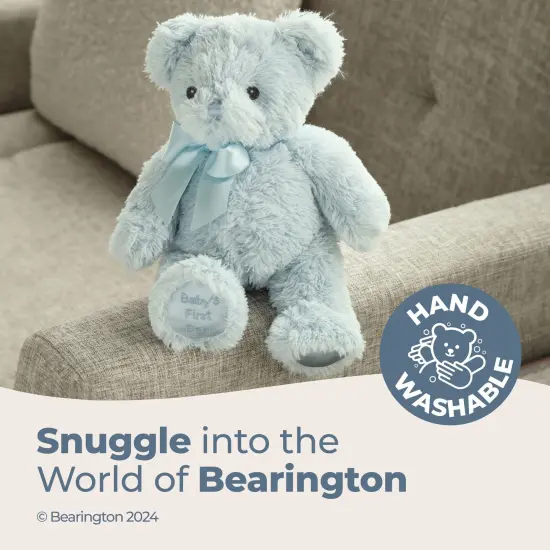 Bearington Baby's First Teddy Bear Plush, Blue, 12 Inch Blue Stuffed Animal, For Ages 0-14 {3}