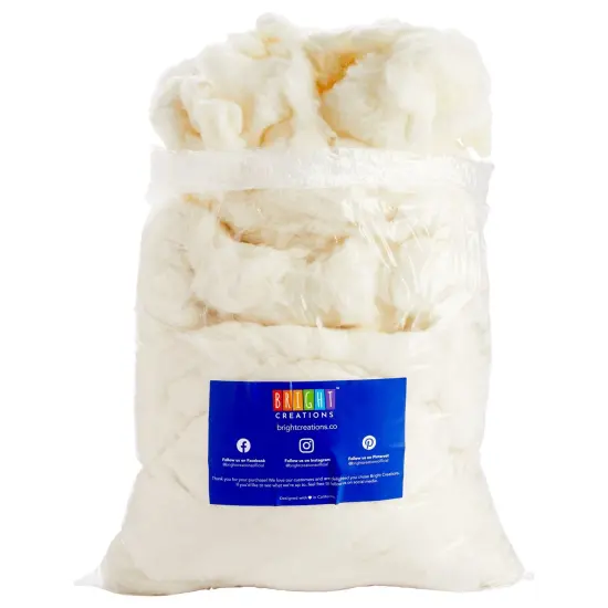 Wool Batting for Stuffing Animals, Crafts, Cushions, Pillow Filler, Needle Felting (16oz, Natural White) {1}