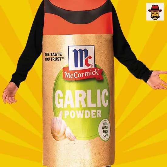 Adults McCormick Garlic Powder Spice Costume Funny Seasoning Outfit {6}
