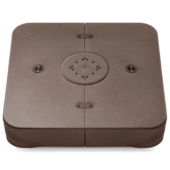 Best Choice Products 330lb Capacity Fillable Heavy-Duty Outdoor Cantilever Umbrella Base w/ Easy-Fill Spouts Brown {1}