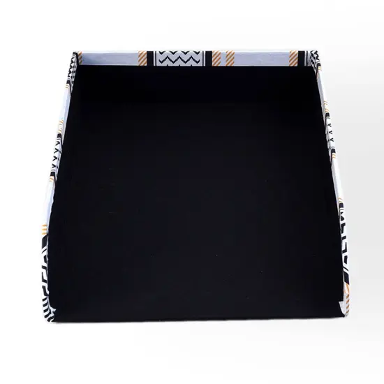 Ikkat Paper Tray and Box - Set of 2 {5}