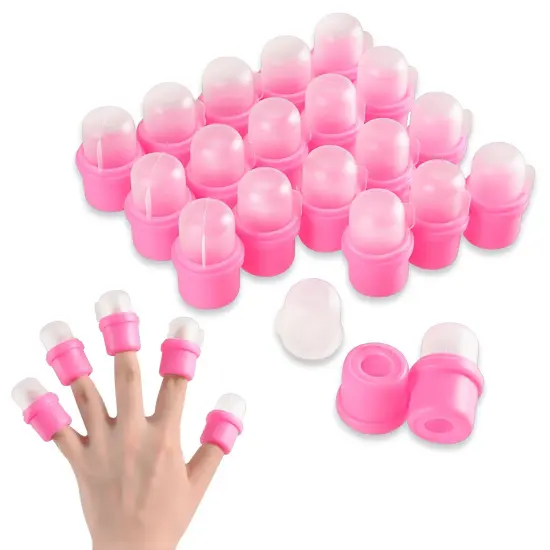 Zodaca 20 x Cap DIY Wearable Salon Nail Acrylic UV Gel Polish Remover Soak Soakers Tool for Manicure {1}