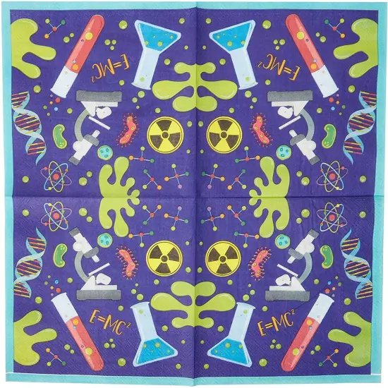 Science Birthday Party Decorations, Purple Paper Napkins (6.5 In, 100 Pack) Blue {5}