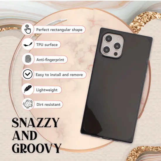 Insten Case for iPhone 12 Pro Max Case 6.7 Inch, Soft TPU Protective Cases with Reinforced Corners, Shock Absorption, Crystal Clear Black Slim Cover for Women Girls {4}