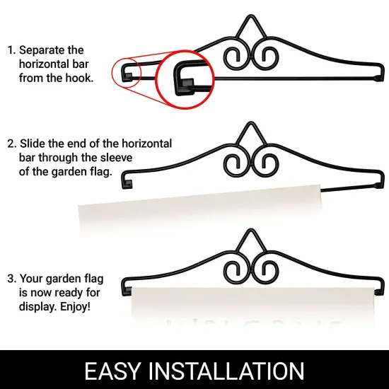 G128 Combo Pack Garden Flag Hanger 14IN & Garden Flag Welcome America Mason Jars Printed 12x18IN Double Sided Yard Garden Lawn Decoration {3}