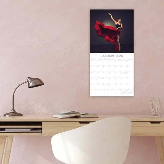 The Gifted Stationary 2026 Square Wall Calendar, Ballet, 16-Month Lifestyles Theme Hanging Calendar with 180 Reminder Stickers, Month Planner for Home, or Creative Spaces, 12x12 In Multicolor {2}