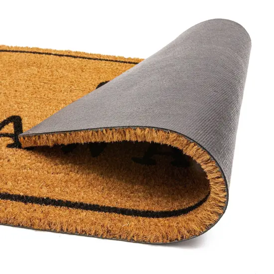 Go Away Doormat, Funny Front Door Welcome Mat for Outdoor Porch or Patio, Natural Coco Coir (17 x 30 In) Brown {5}