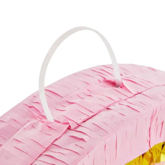 BLUE PANDA Rainbow Pull String Pinata for Kids Ages 3-14, Pastel Birthday Decorations, Gender Reveal Party Supplies, Small, 16.5 x 10 x 3 In Multicolor {6}