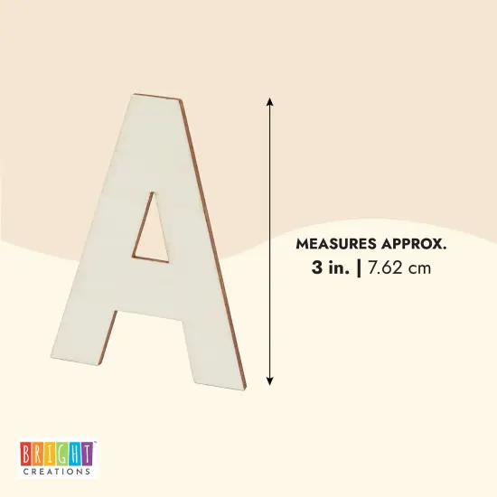 Unfinished Wooden Letters, Symbols, Storage Tray, 3 Inch Alphabet (112 Pieces) Brown {3}