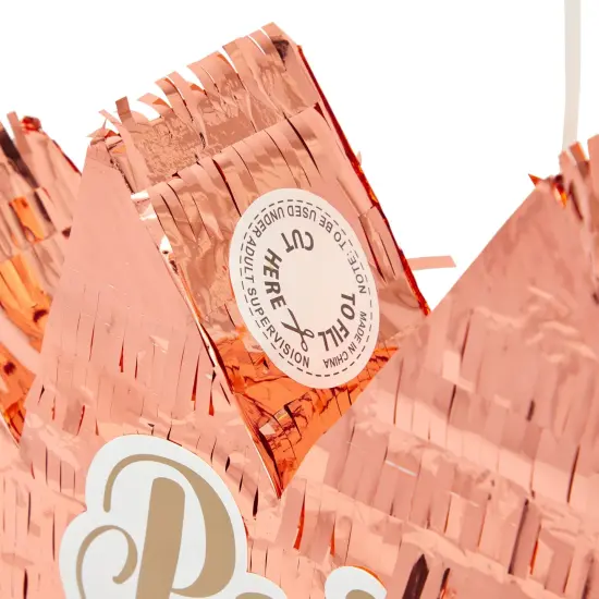 Rose Gold Princess Crown Pinata for Girls Birthday Party Decorations (Small, 14.8 x 3.0 x 10.3 In) Pink {5}