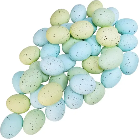 40 Pcs Easter Eggs Artificial Speckled Foam Eggs Pastel Green Blue Decorative Eggs 2.1" for Neutral Spring Easter Table Decor Bowl Basket Filler DIY Wreath Party Favor {1}