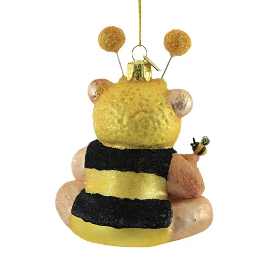 Noble Gems 4.5 Inch Bee Bear Ornament Tree Ornament , Honey Outfit Gold Insects Yellow {2}