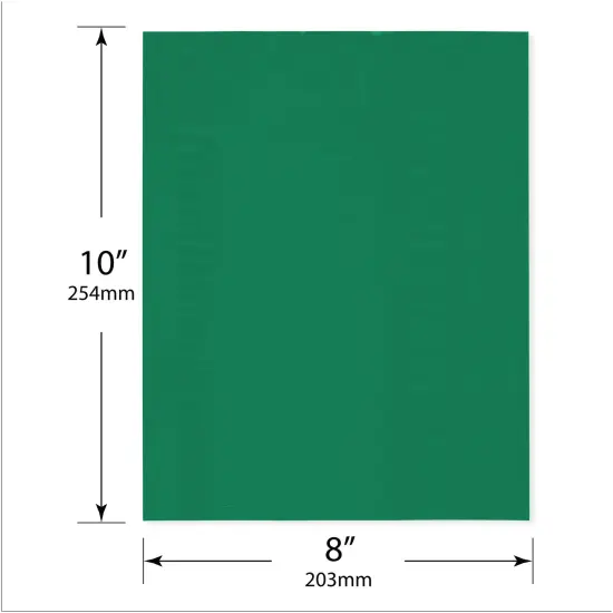 Plymor 8" x 10", Green 2 Mil Flat Open Plastic Poly Bags {3}