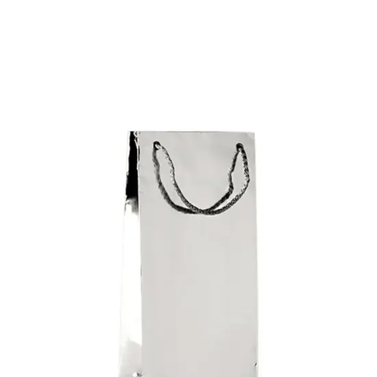 Metallic Paper Wine Bottle Euro Tote Bag 5" x 3" x 13 1/4" Stylish & Durable {5}