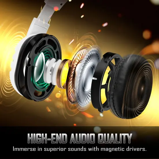 Gaming Headset with Mic - Wired Over-Ear Headphones with Microphone for PS5 PS4 PC Xbox Series X/S Xbox One Nintendo Switch, 3.5mm Jack (Light Blue) {3}