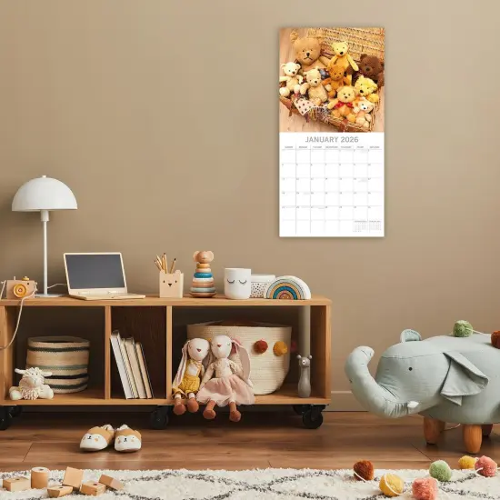The Gifted Stationary 2026 Square Wall Calendar, Teddy Bears, 16-Month Lifestyles Theme Hanging Calendar with 180 Reminder Stickers, Month Planner for Home, or Creative Spaces, 12x12 In Multicolor {2}