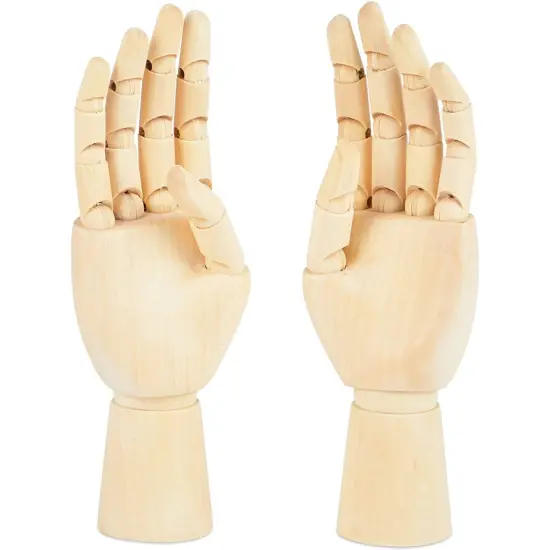 Bright Creations Posable Hand Model for Art, Left and Right Mannequin (7 Inches, 2 Pack) Brown {1}