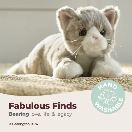 Bearington Collection Socks the Cat 15 In Plush Cat - Stuffed Animal Grey Cat Plush Toy - Stuffed Cats That Look Real - Plushies for Kids, For Ages 3-14 {3}