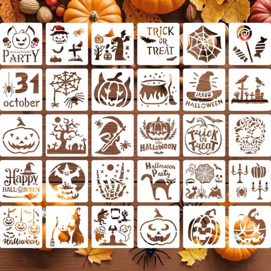 Flushable Plastic Stencils Pumpkin Witch(5Inch 30Pcs Halloween) {6}